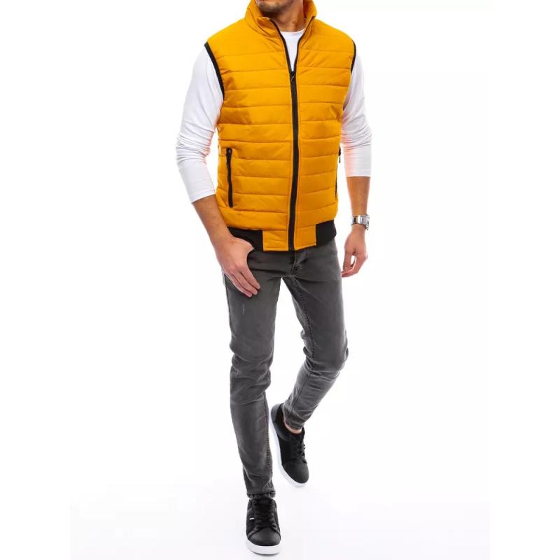 Férfi steppelt mellény MILA sötétsárga