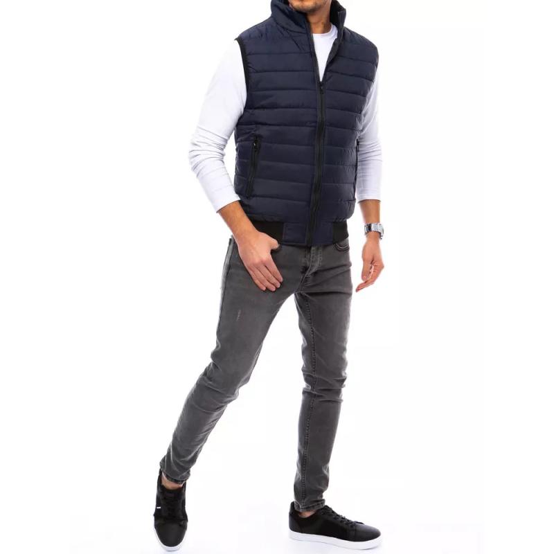 Pánska prešívaná vesta MILA tmavo modrá