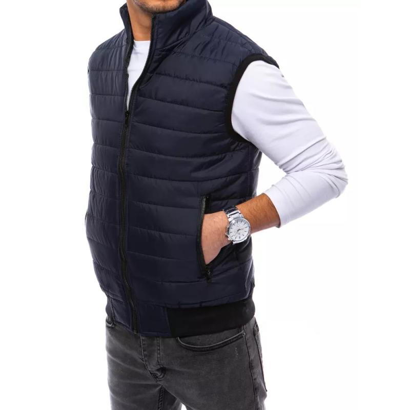 Pánska prešívaná vesta MILA tmavo modrá