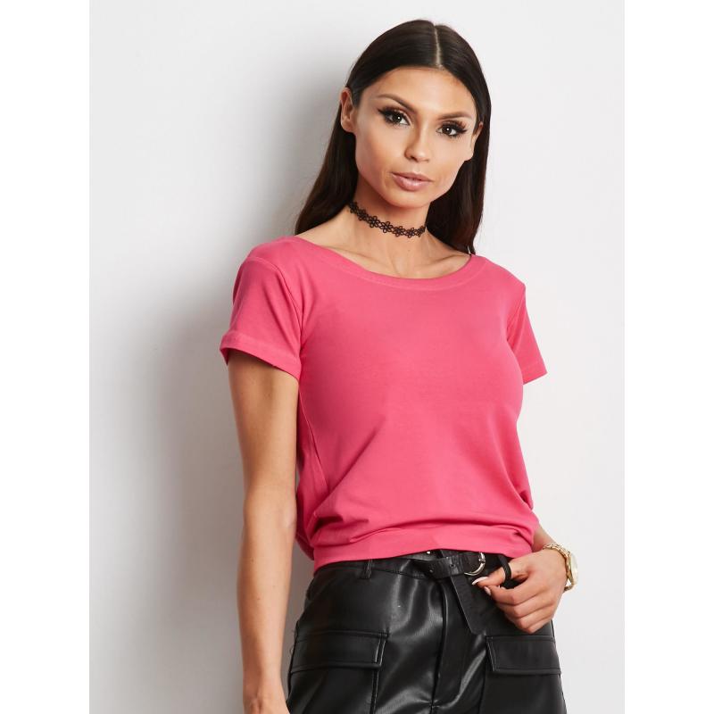 Női póló hátul megkötővel BOLA sötét rózsaszínű