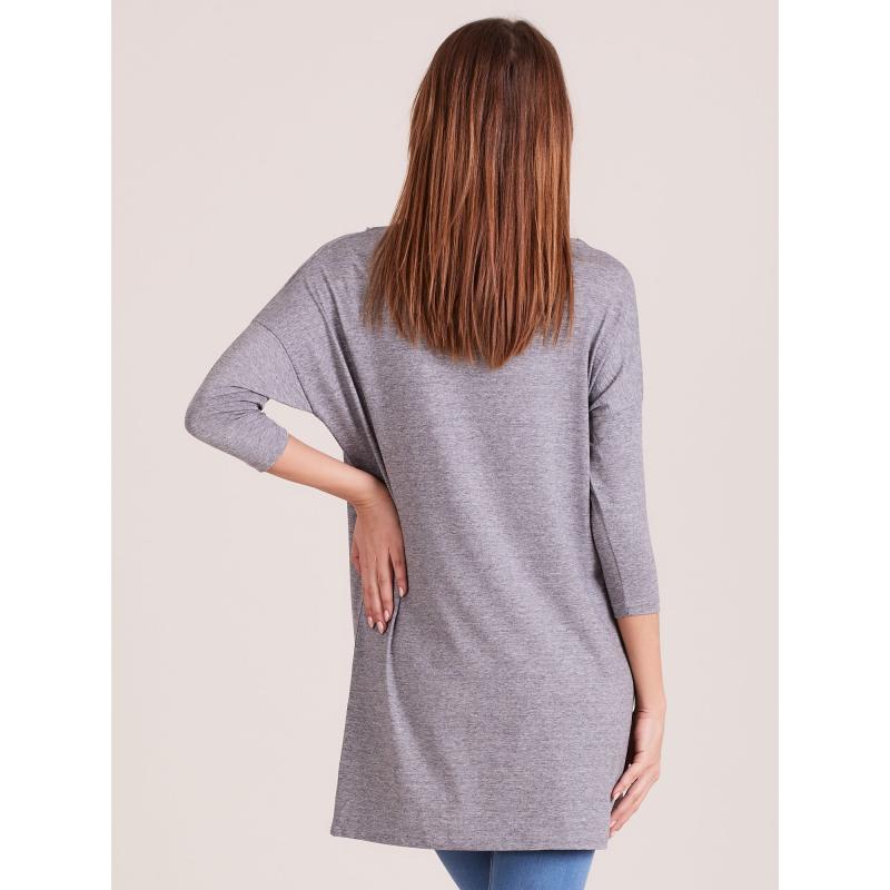 Női laza szabású tunika zsebekkel HINA szürke
