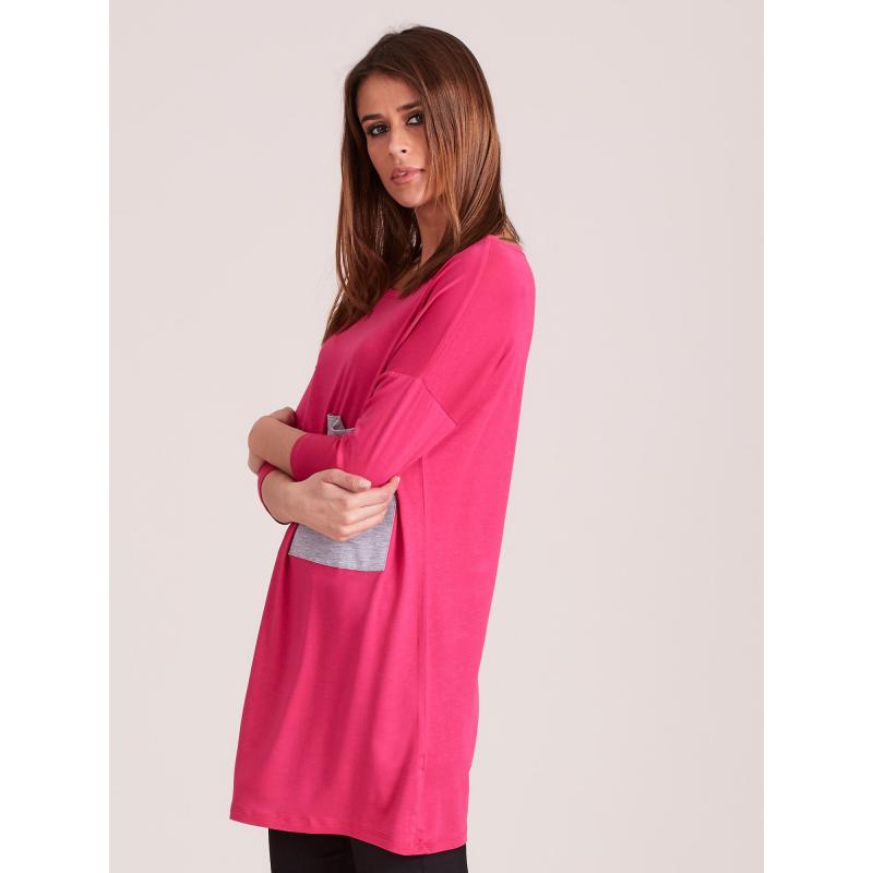 Dámska tunika voľného strihu s vreckami HINA pink