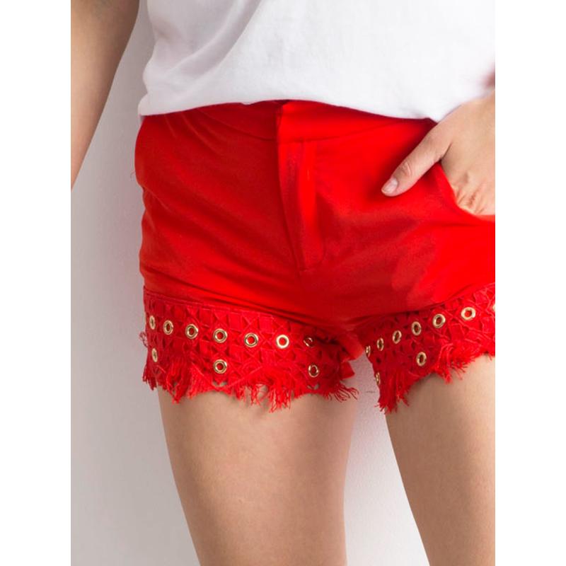 Dámské šortky s kapsami elegantní CATHY červené 