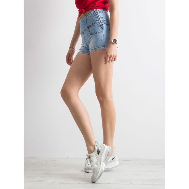Dámské šortky džínové s vysokým pasem TEGA modré 
