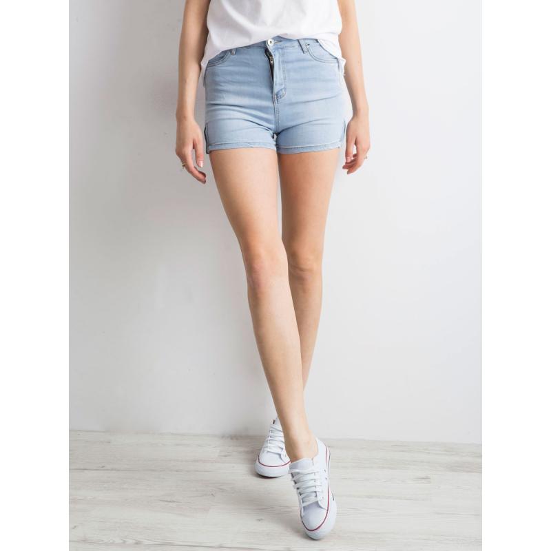 Női magas derekú farmer rövidnadrág PAOLO kék