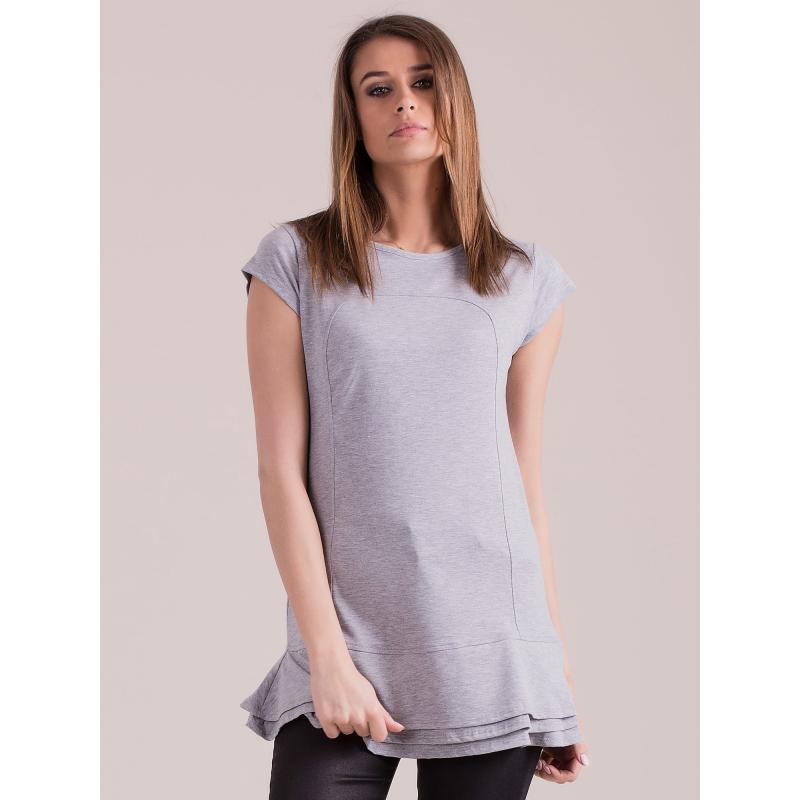 Dámská tunika s vrstvenými volány PRI šedá 