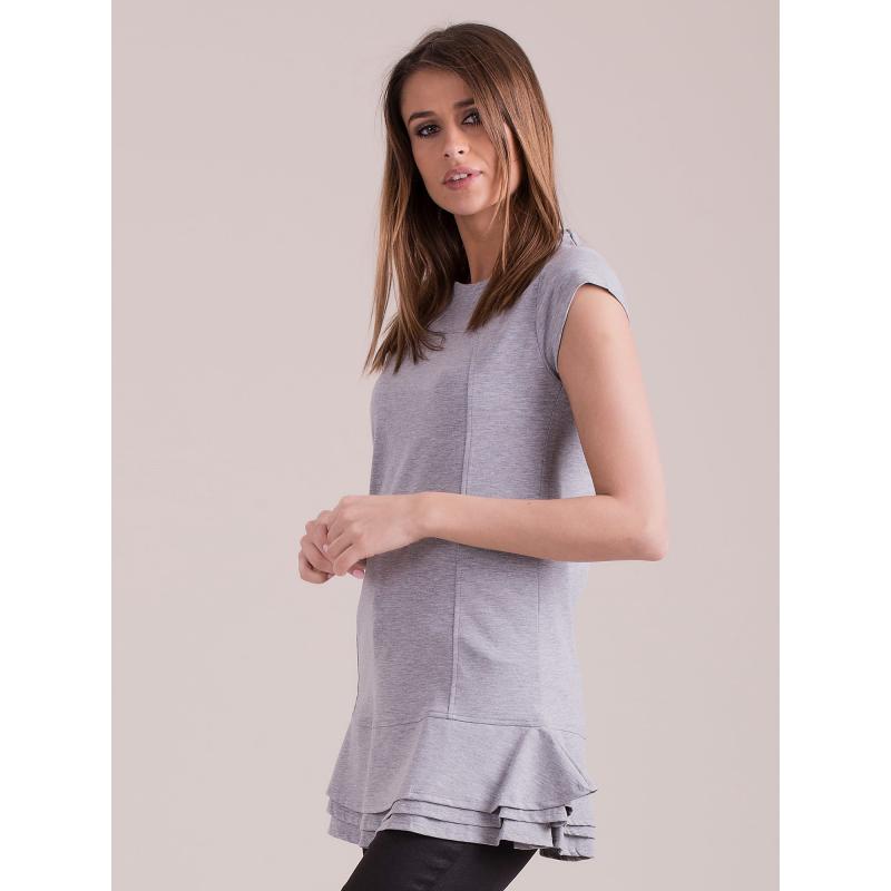 Dámská tunika s vrstvenými volány PRI šedá 