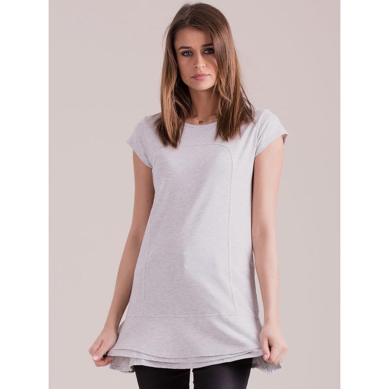 Dámská tunika s vrstvenými volány KIRA světle šedá 