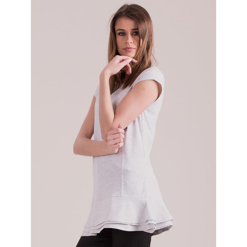 Dámská tunika s vrstvenými volány KIRA světle šedá 