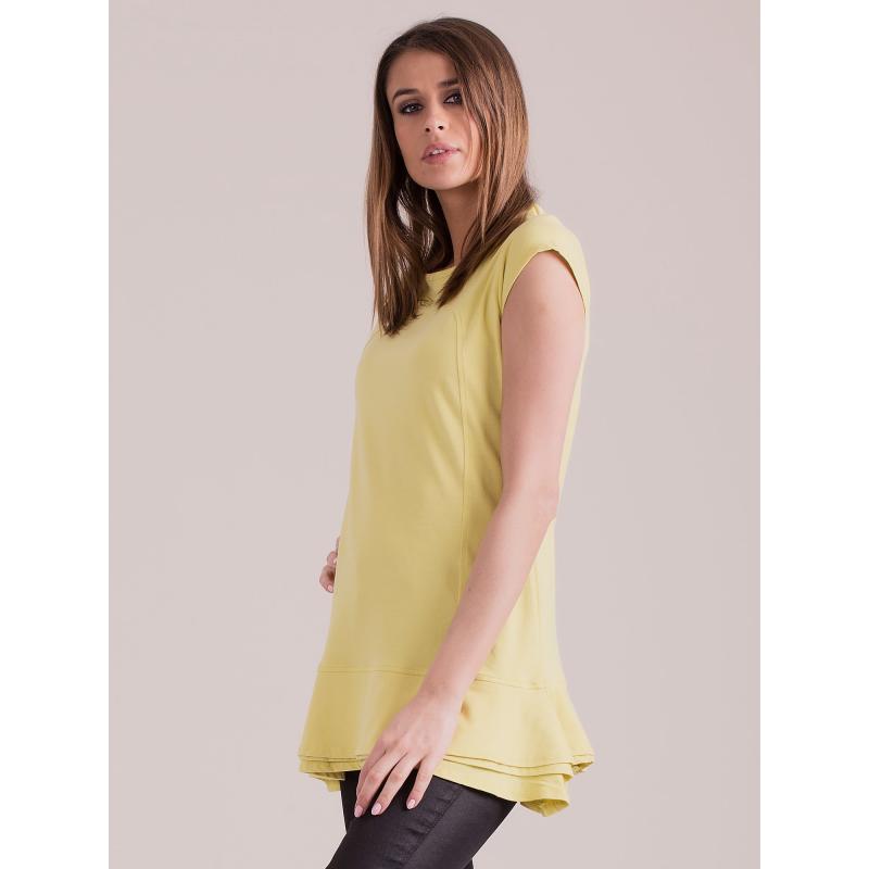 Dámská tunika s vrstvenými volány KIRA žlutá 
