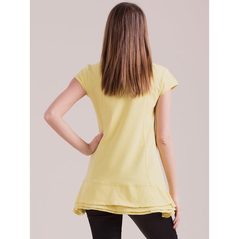 Dámská tunika s vrstvenými volány KIRA žlutá 