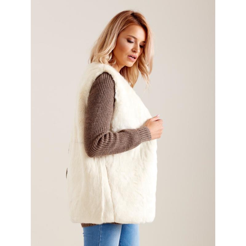 Női szőrmemellény MONA ekrü