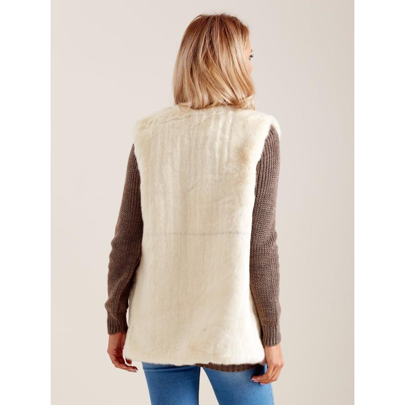 Női szőrmemellény MONA ekrü