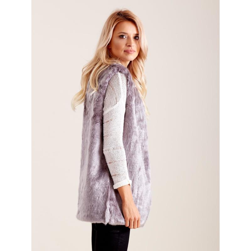 Dámská vesta chlupatá MONA šedá