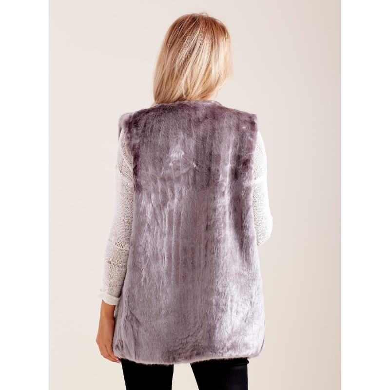 Dámská vesta chlupatá MONA šedá