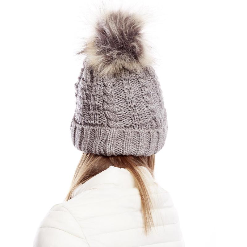 Női sapka szőrmés szegéllyel barna