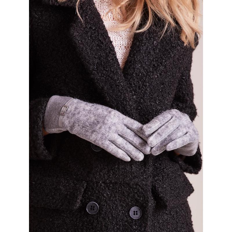 Dámske rukavice s pletenou vložkou JOSEPHINE šedé