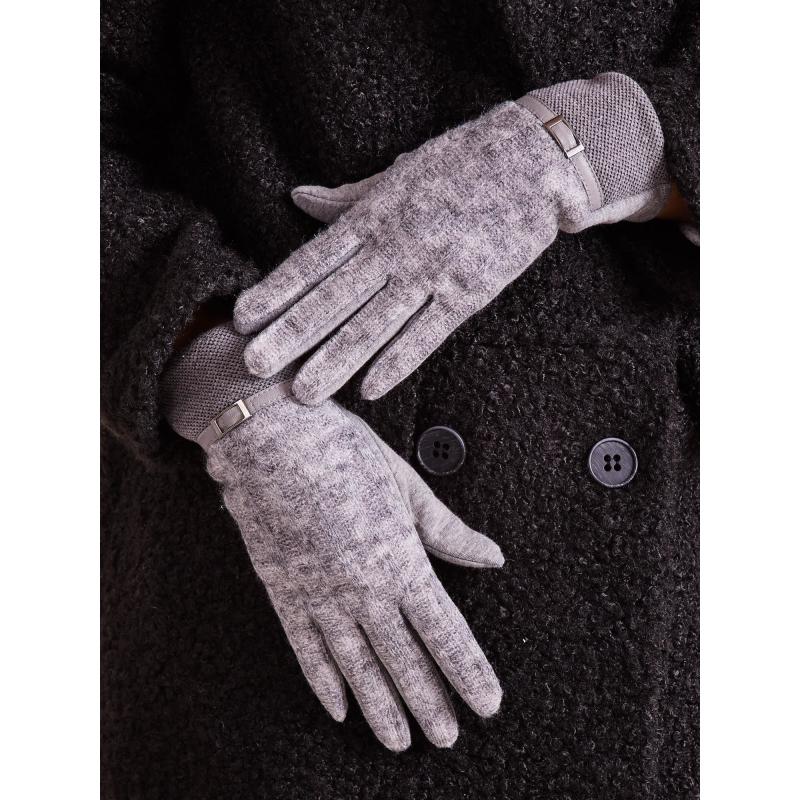 Dámske rukavice s pletenou vložkou JOSEPHINE šedé