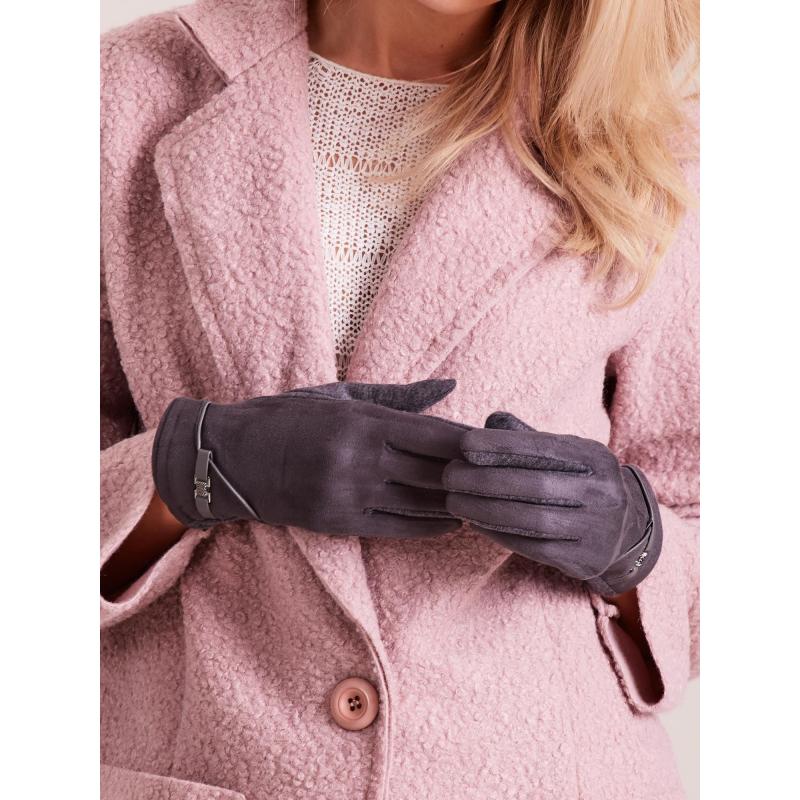 Dámske rukavice MADALYN tmavo šedé