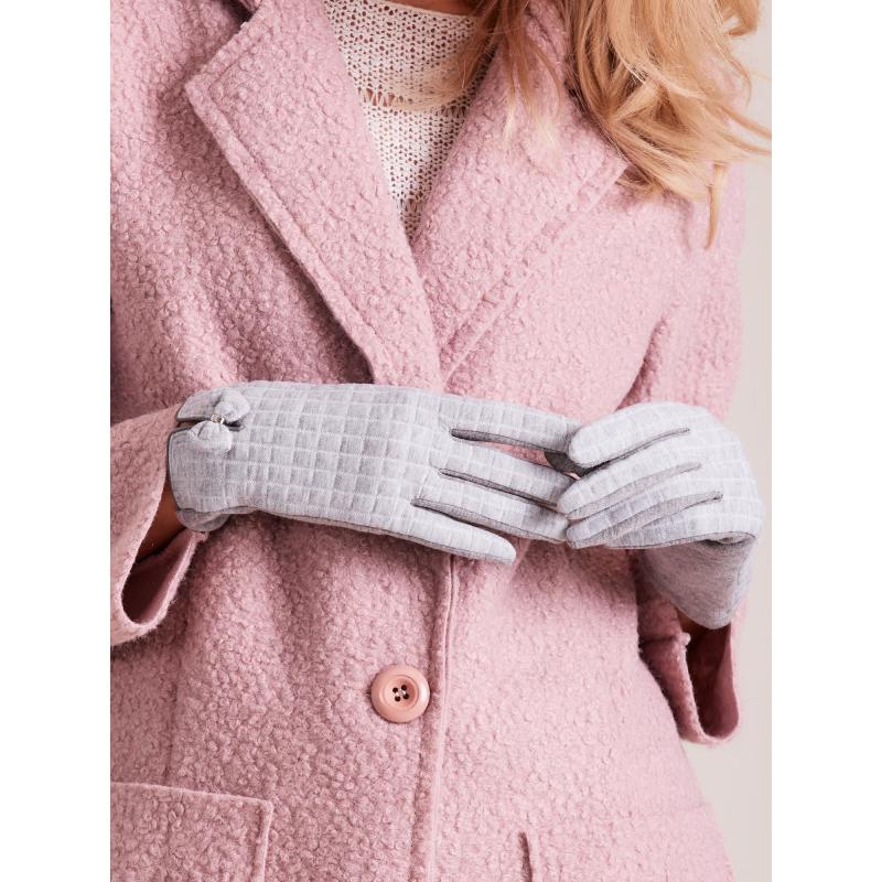 Dámske rukavice kockované JANE šedé