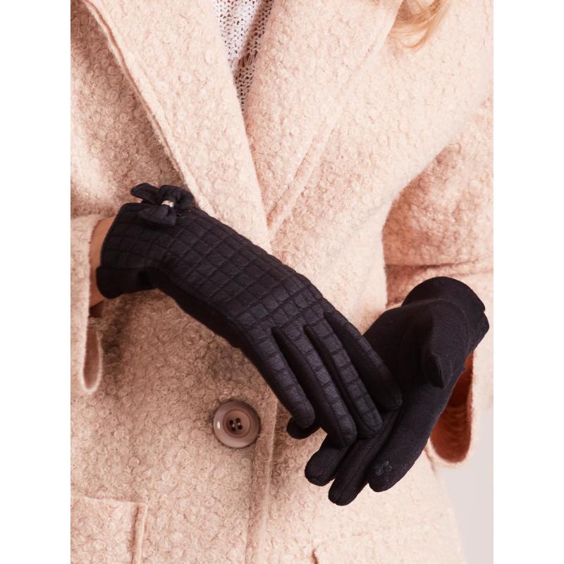 Dámské rukavice kostkované ELAINA černé 