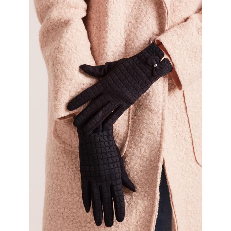 Dámské rukavice kostkované ELAINA černé 