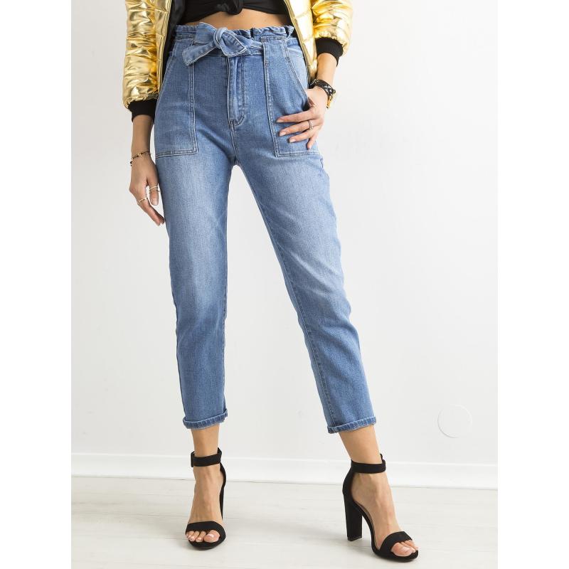 Dámské džíny s vysokým pasem HIKKA modré 