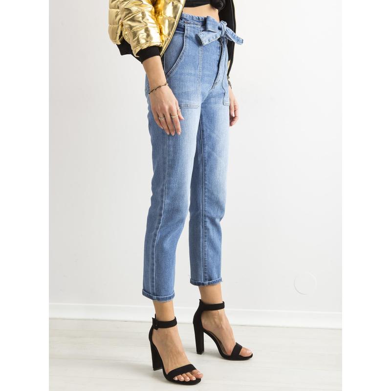 Dámské džíny s vysokým pasem HIKKA modré 