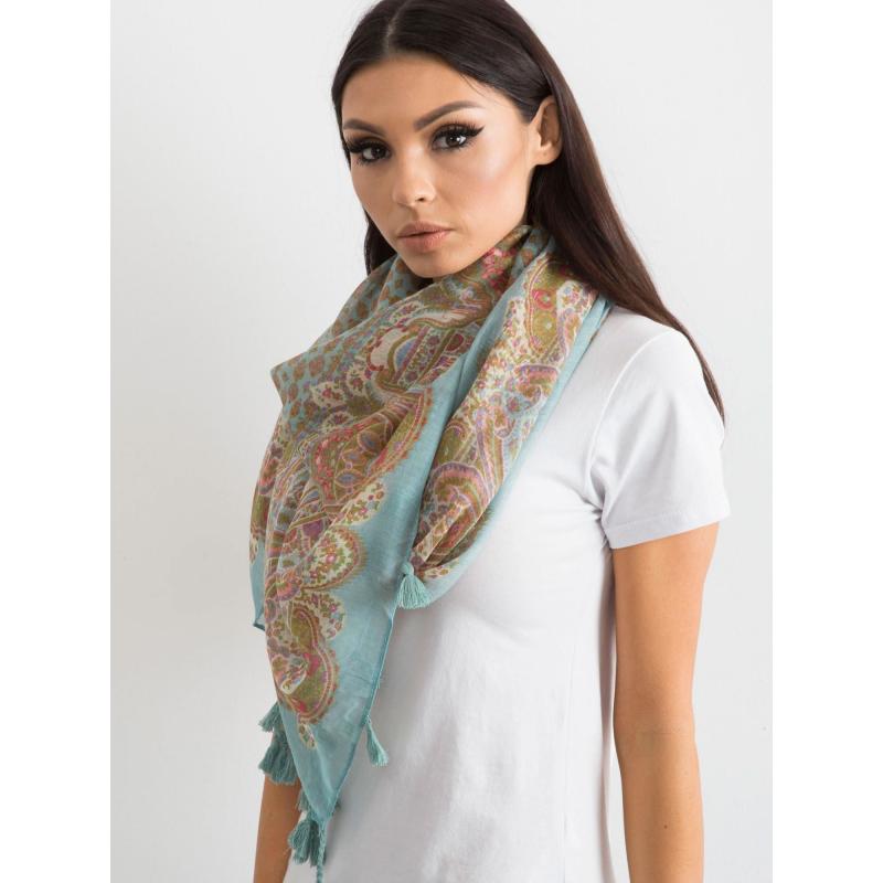 Dámský šátek s potiskem a střapci ARMANDO mátový 