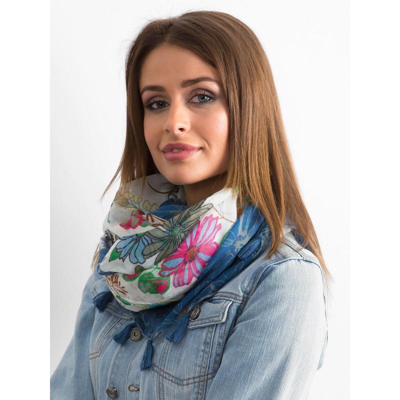 Dámska kvetinová šatka ASHER modrá