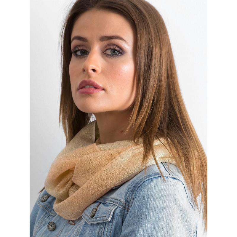 Dámsky šál trblietavý BRETT béžový a broskyňový