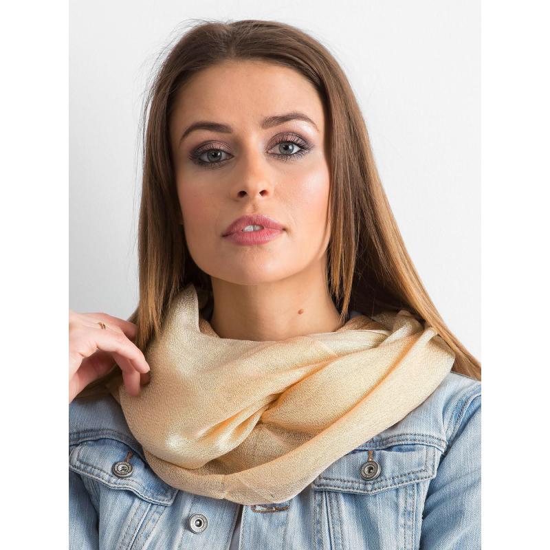 Dámsky šál trblietavý BRETT béžový a broskyňový