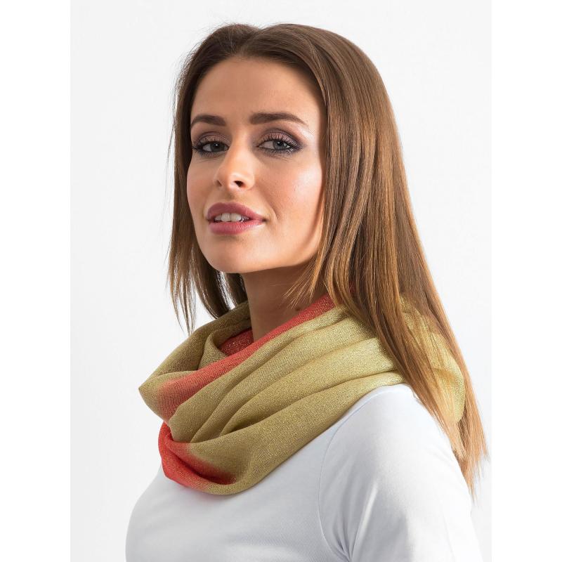 Női sál CHRISTA korall és arany