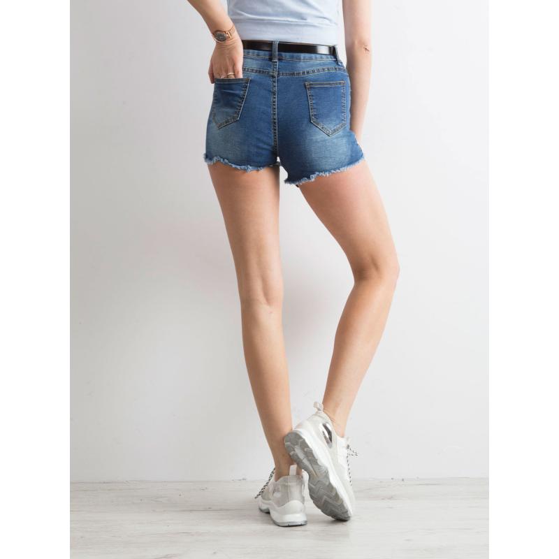 Dámske šortky s perlami DOLLY tmavomodré