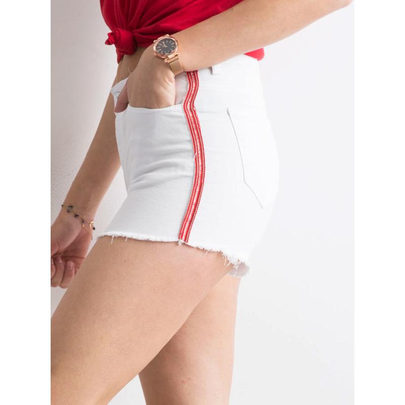 Dámske šortky s prúžkami ROMANITA white