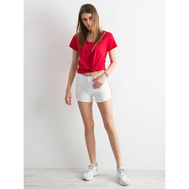 Dámske šortky s prúžkami ROMANITA white