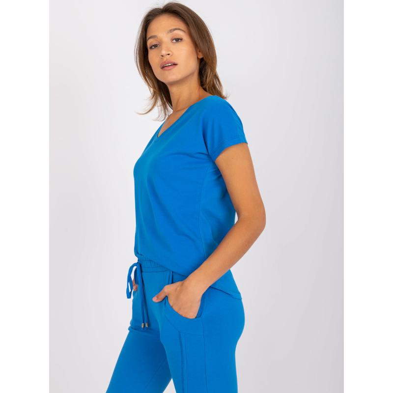 Női póló szíves nyakkivágással az EMORY-tól sötétkék