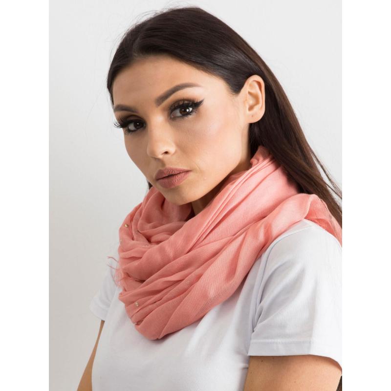 Dámský šátek s kamínkovou aplikací DONALD světle korálový 