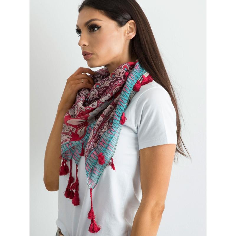 Női sál etnikai mintával WILLIE piros