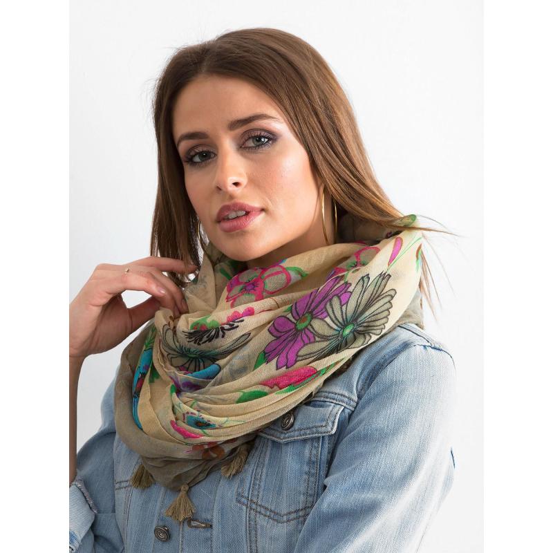 Női sál virágmintás MADDOX bézs női sál