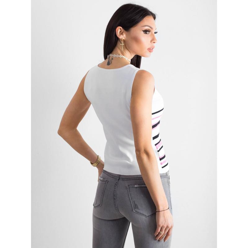 Dámský top pruhovaný LIGA bílo-růžový 