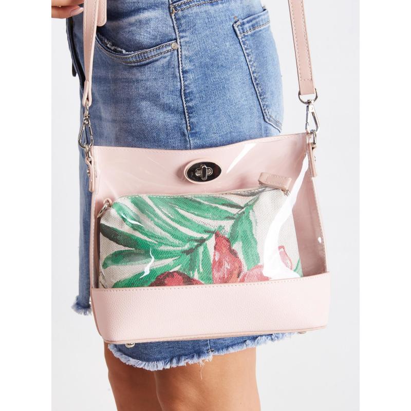 Dámská kabelka s kosmetickou taštičkou BAGGY světle růžová 