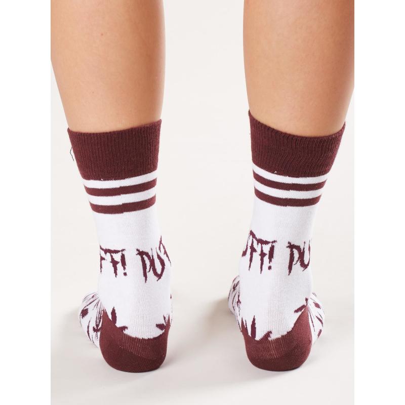 Női nyomtatott zokni RAJA fehér és bordó színben