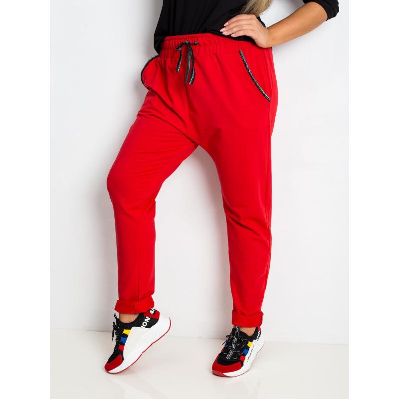 Dámské kalhoty plus size SAVAGE červené 