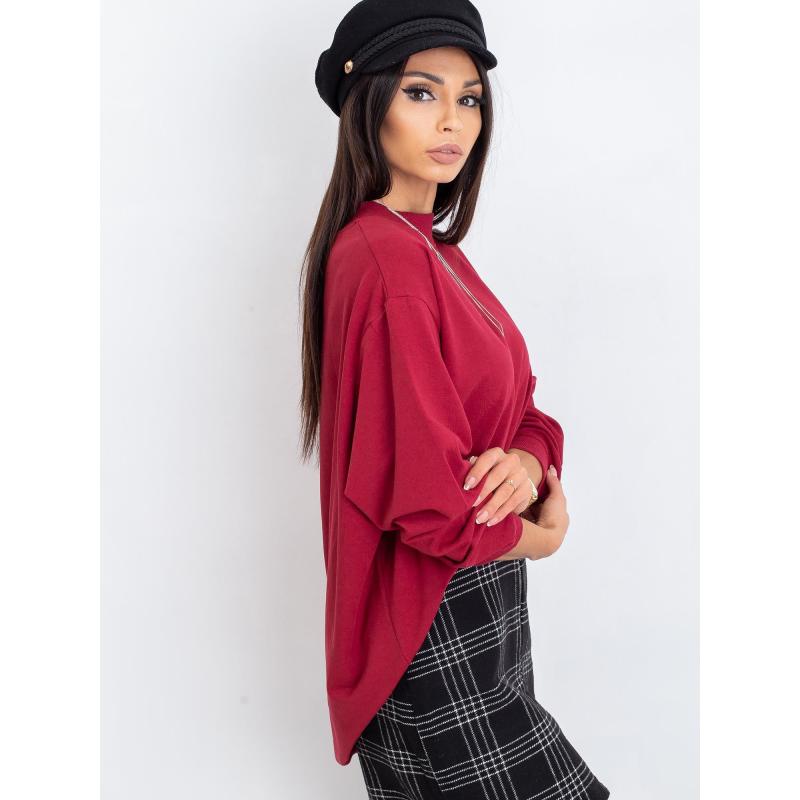 Női pulóver TWIST burgundi