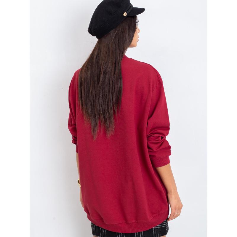 Női pulóver TWIST burgundi