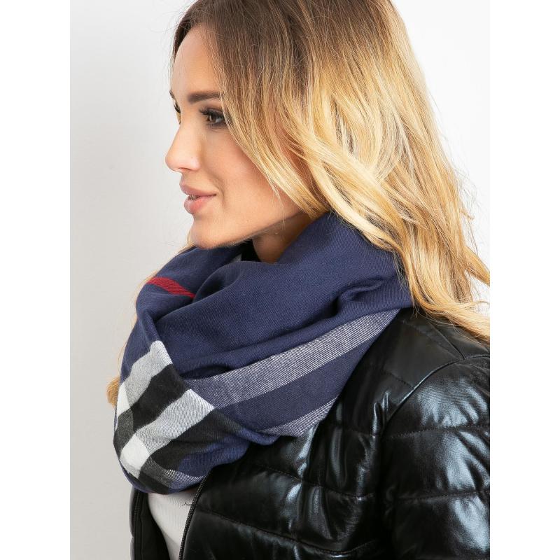 Dámský šátek s třásněmi JUAN námořnicky modrý 