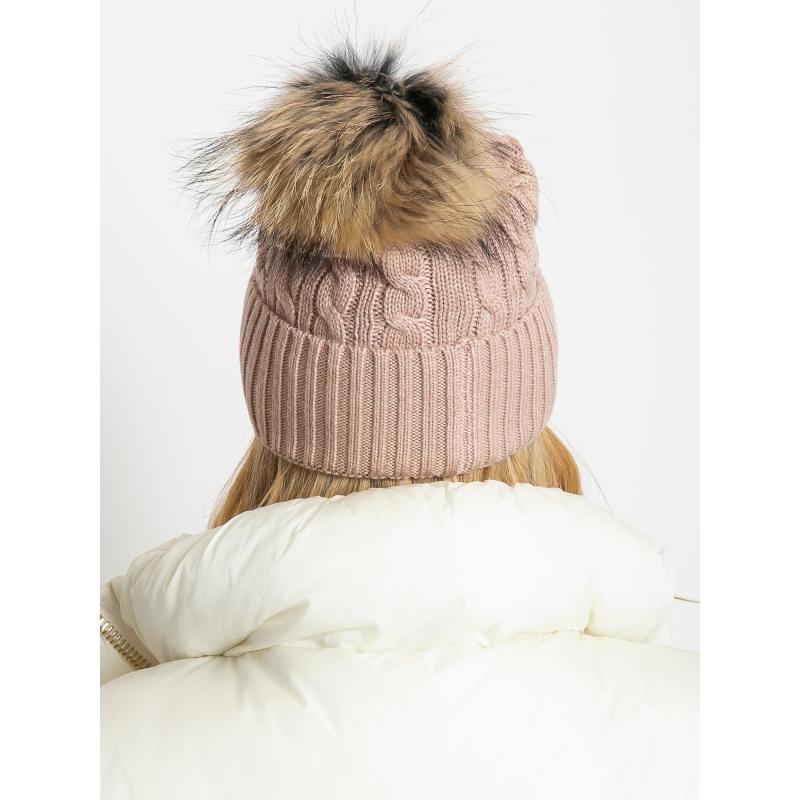 Női sapka húzózsinórral és karimával rózsaszínű