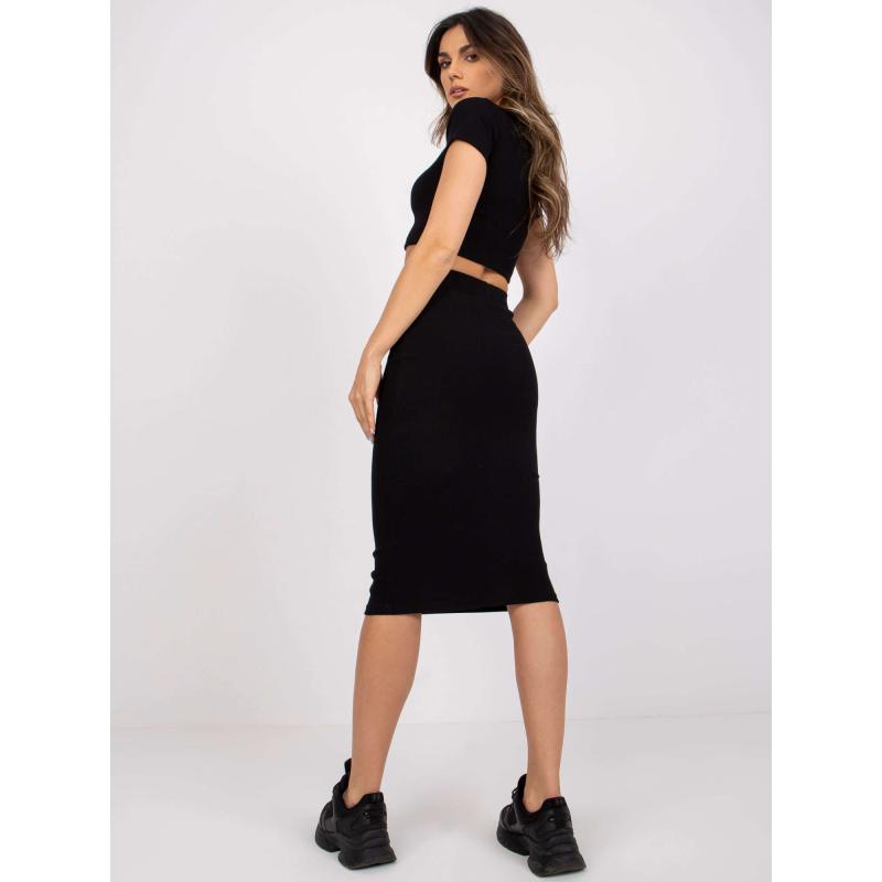 Női csíkos szoknya Jammie RUE PARIS fekete