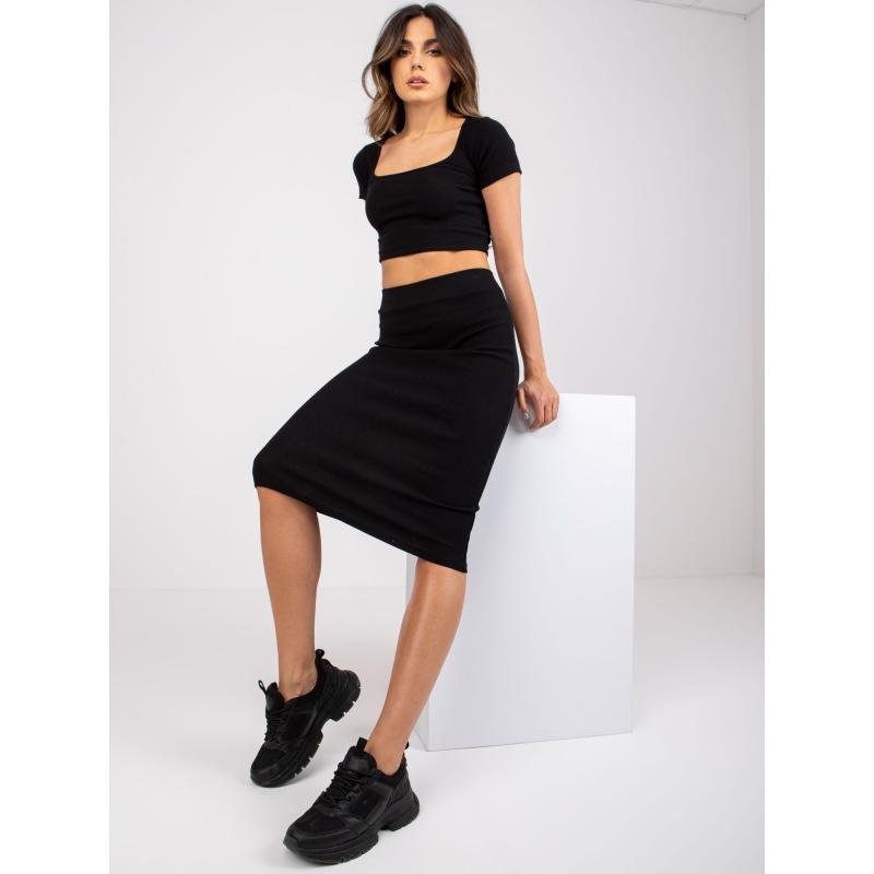 Női csíkos szoknya Jammie RUE PARIS fekete